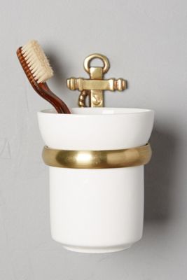 Brass Anchor Toothbrush Holder