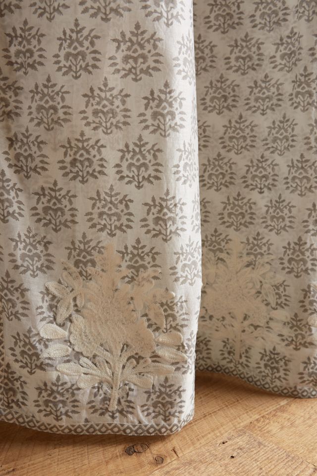 Embroidered Sari Silk Curtain #1