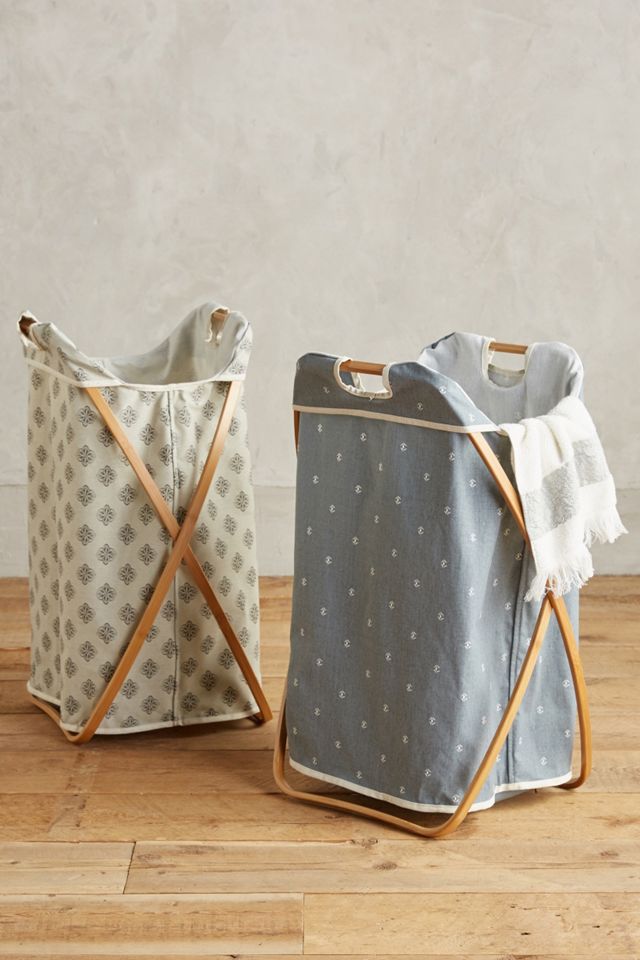Folding Bamboo Laundry Basket #1