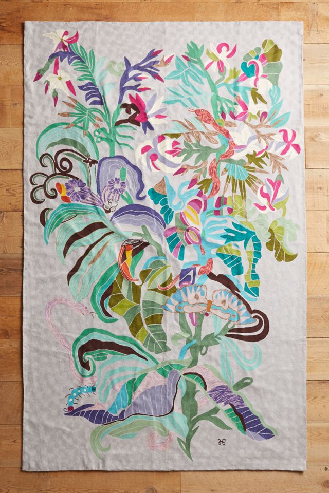Paradise Found Crewelwork Rug | Anthropologie UK