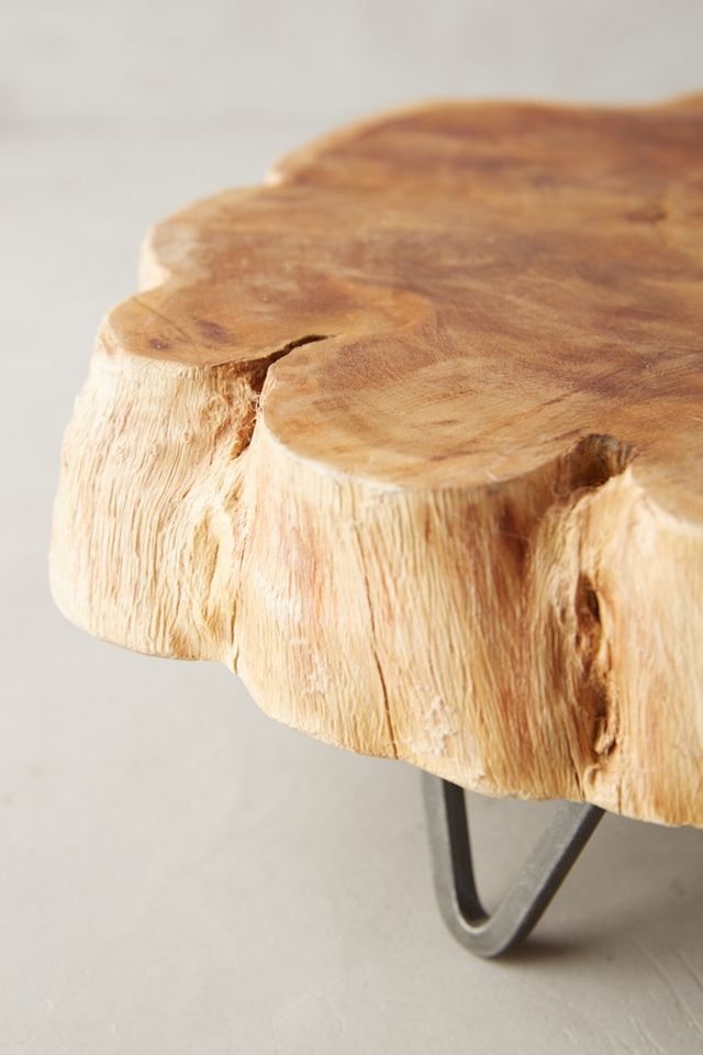 Footed Wood Slab Tray #2