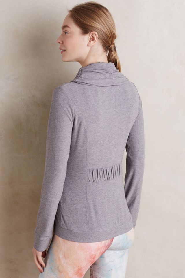 Ruched Zip-Front Hoodie #1