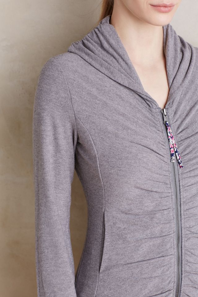 Ruched Zip-Front Hoodie #3
