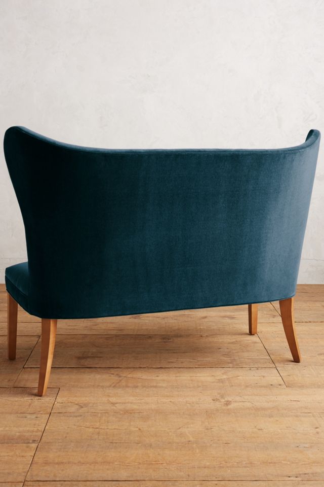 Velvet Wingback Bench, Armless #1