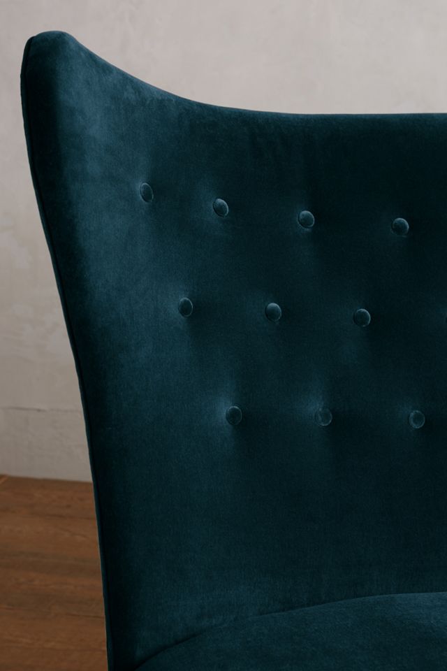 Velvet Wingback Bench, Armless #2