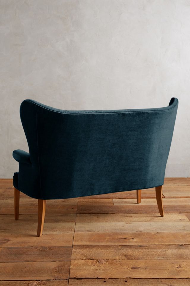 Velvet Wingback Bench #1