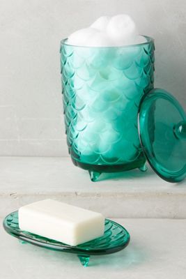 Scalloped Glass Bath Container