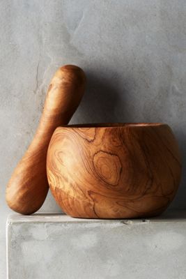 Swirled Teak Mortar & Pestle