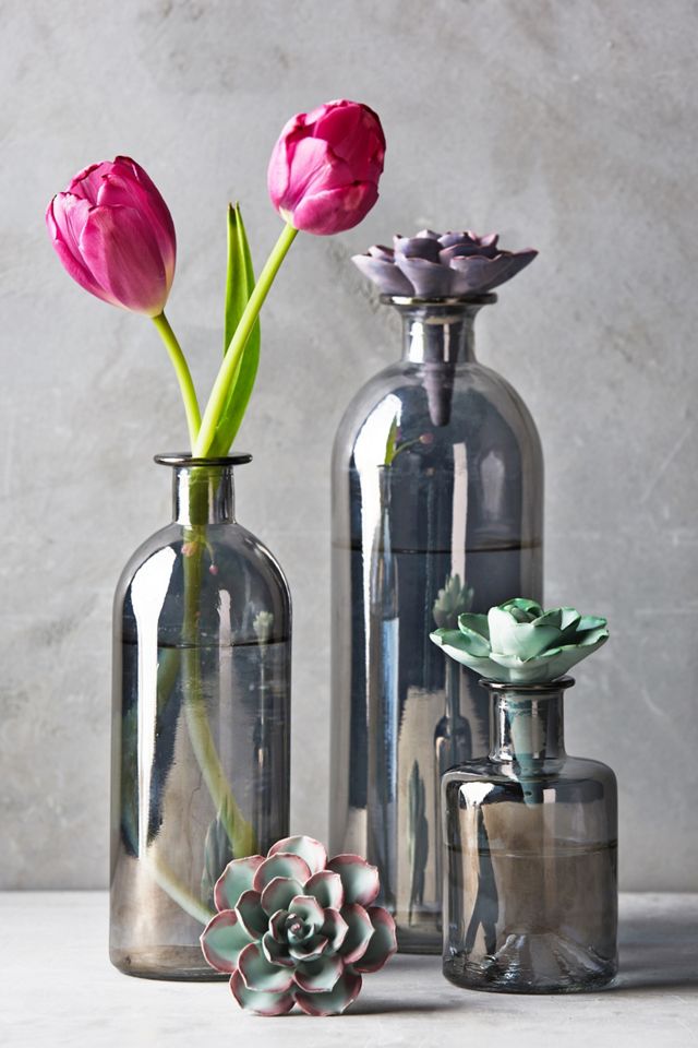 Succulent-Topped Bottle #1
