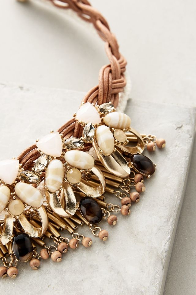Braided Blooms Bib Necklace #1