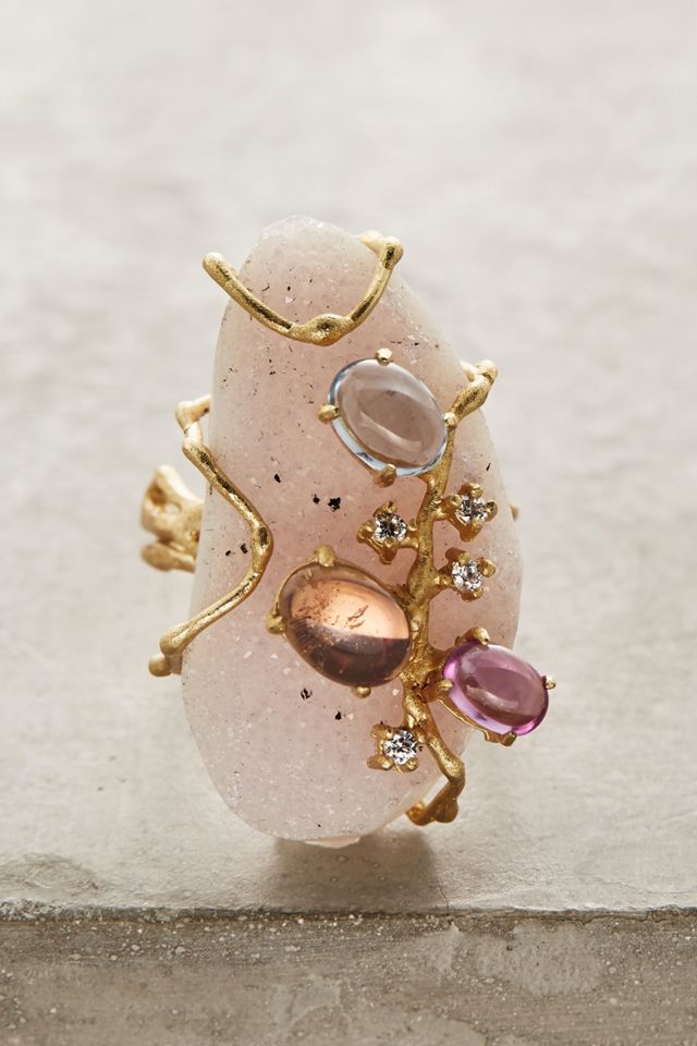 Druzy Dewdrop Ring #1