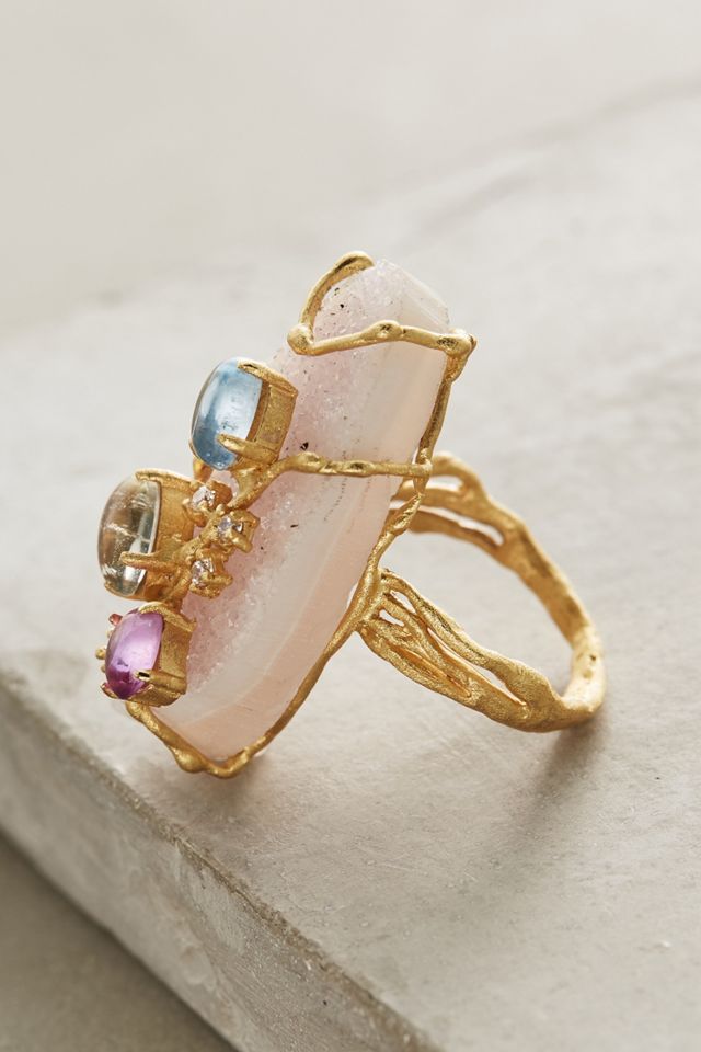 Druzy Dewdrop Ring #2
