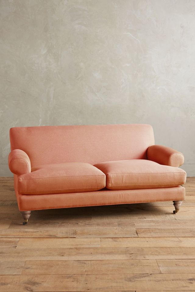 Belgian Linen Willoughby Settee, Wilcox