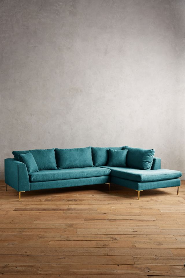 Basketweave Linen Edlyn Right Sectional #1