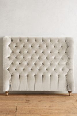 Velvet Tufted Wingback Headboard