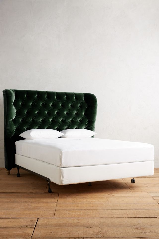 Velvet Tufted Wingback Headboard #2