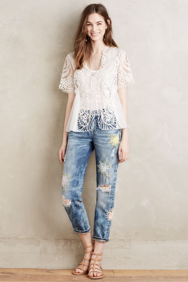 Embroidered Posy Jeans #3