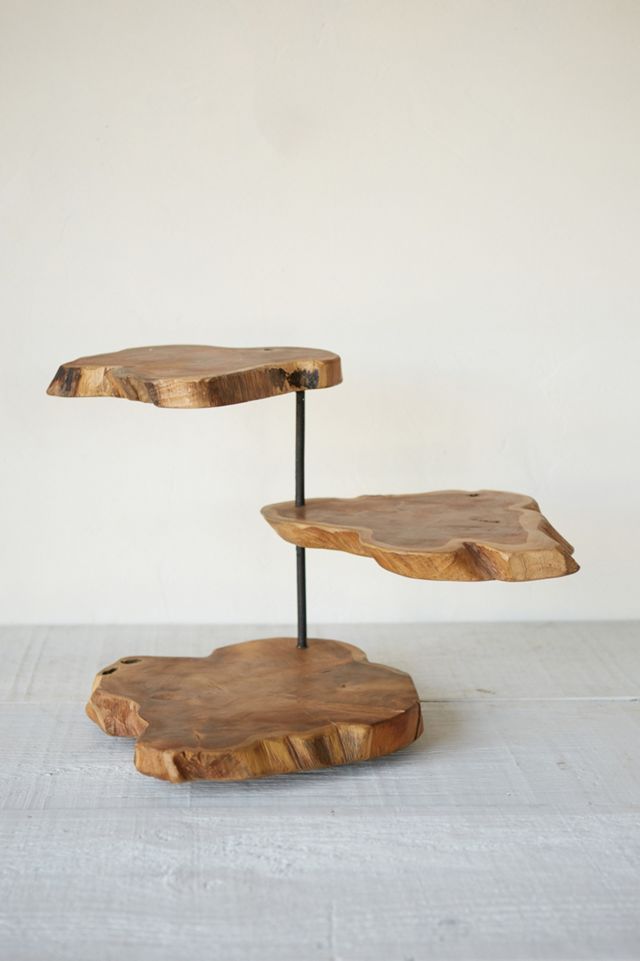 Natural Teak Serving Stand #2