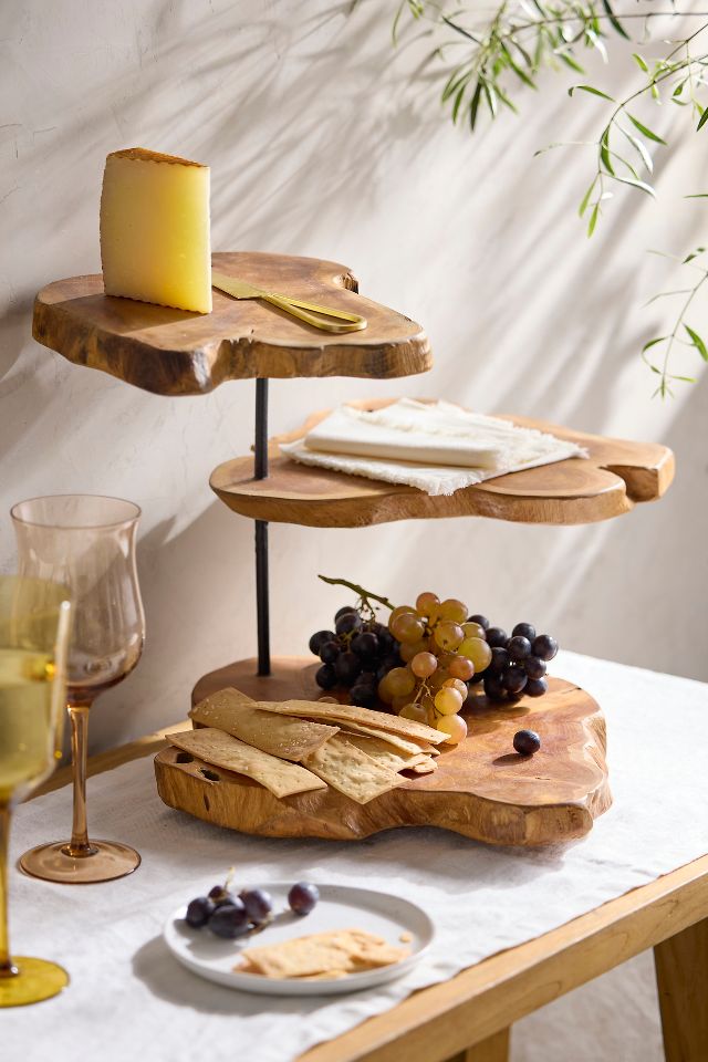 Natural Teak Serving Stand