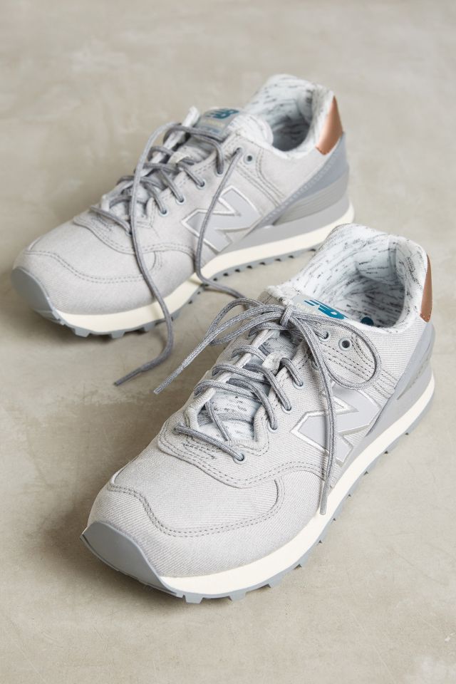 Anthropologie New Balance Silver 574 Sneakers