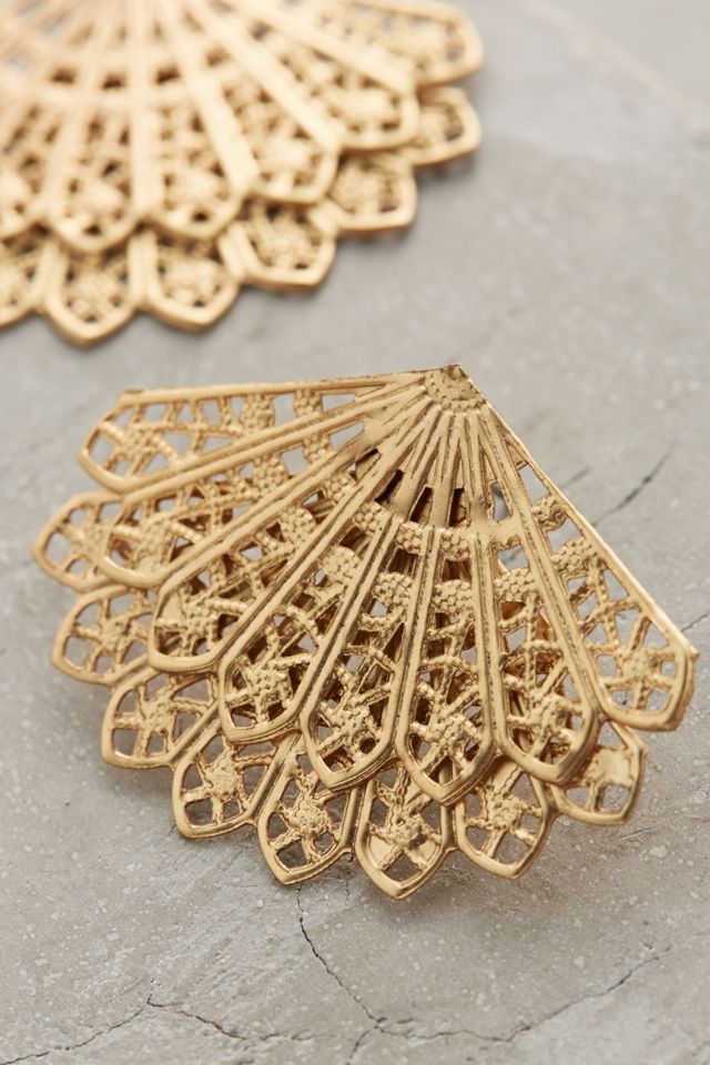 Filigree Fan Jacket Earrings #1