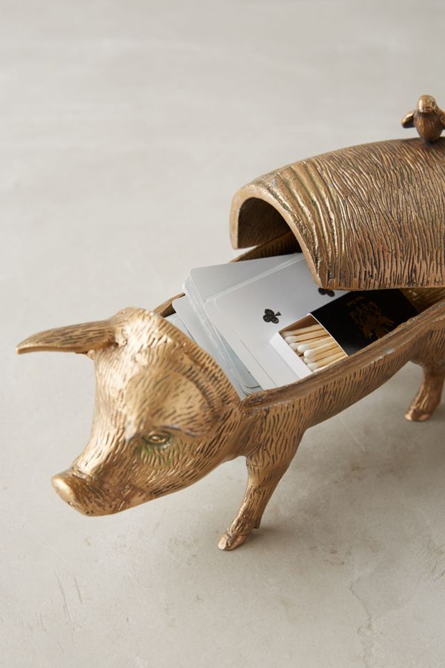 Patinaed Pig Decorative Object #2