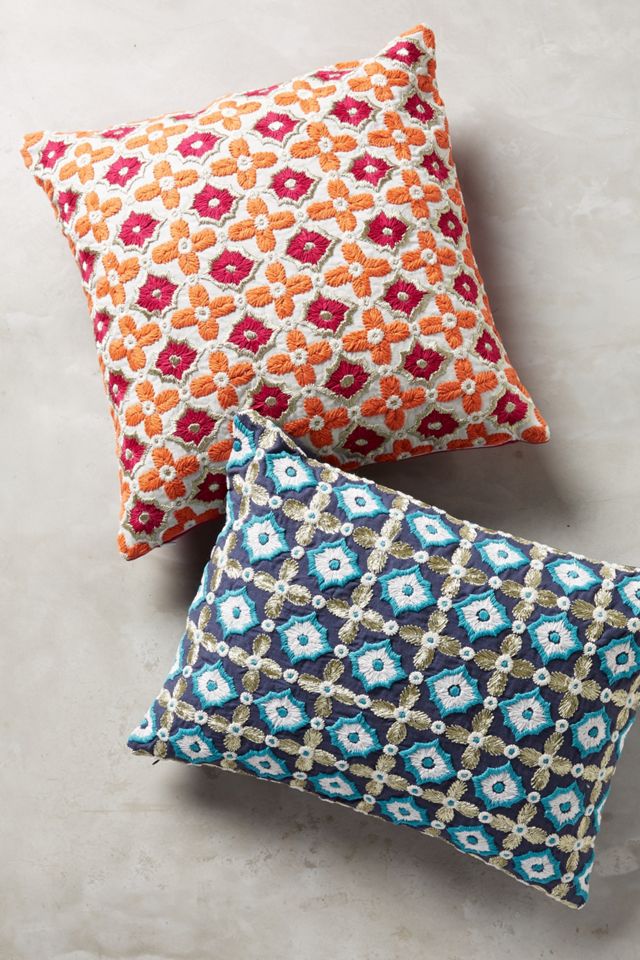 Tile-Embroidered Pillow #1