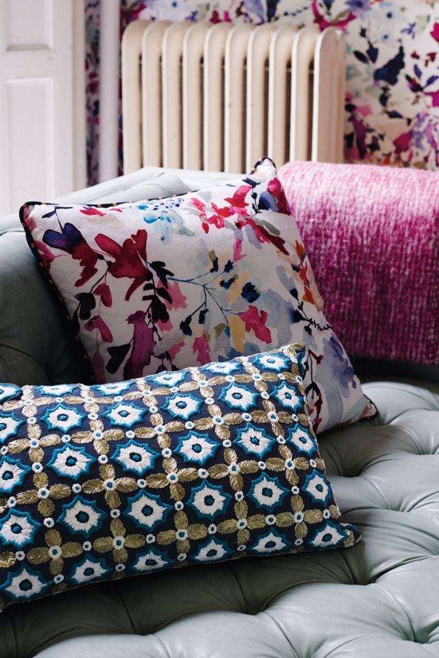 Tile-Embroidered Pillow #2