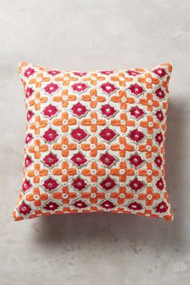 Tile-Embroidered Pillow