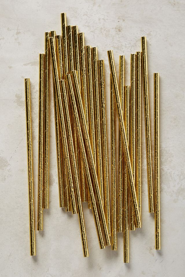 Gold Party Straws