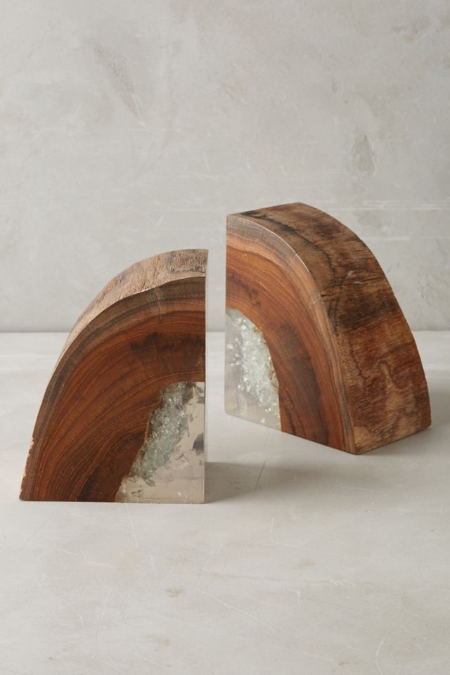 Polished Teak Bookends #1