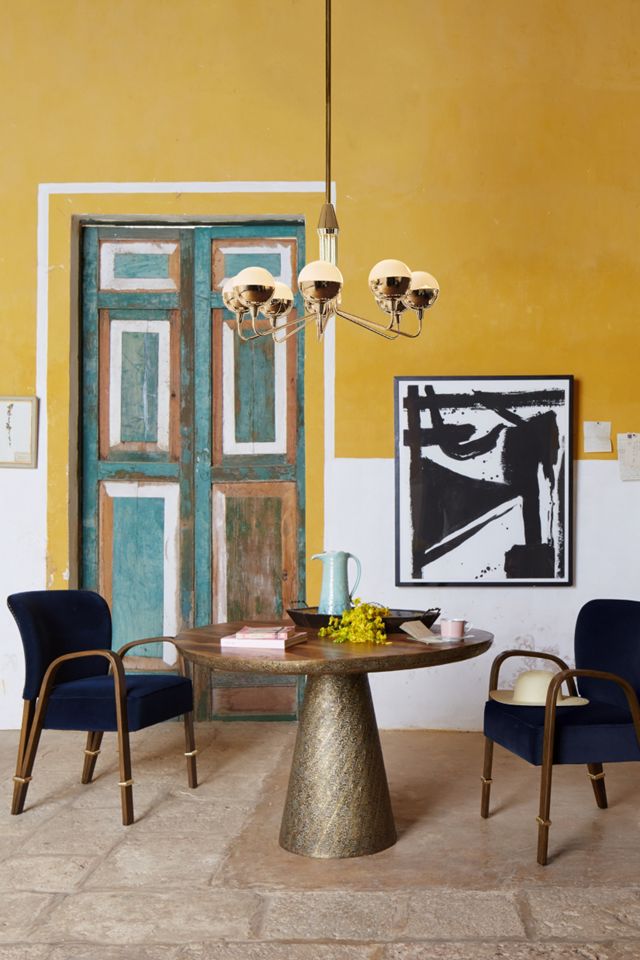 Hand-Embossed Floral Dining Table #5