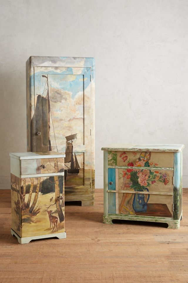 Handpainted Musee Nightstand #1