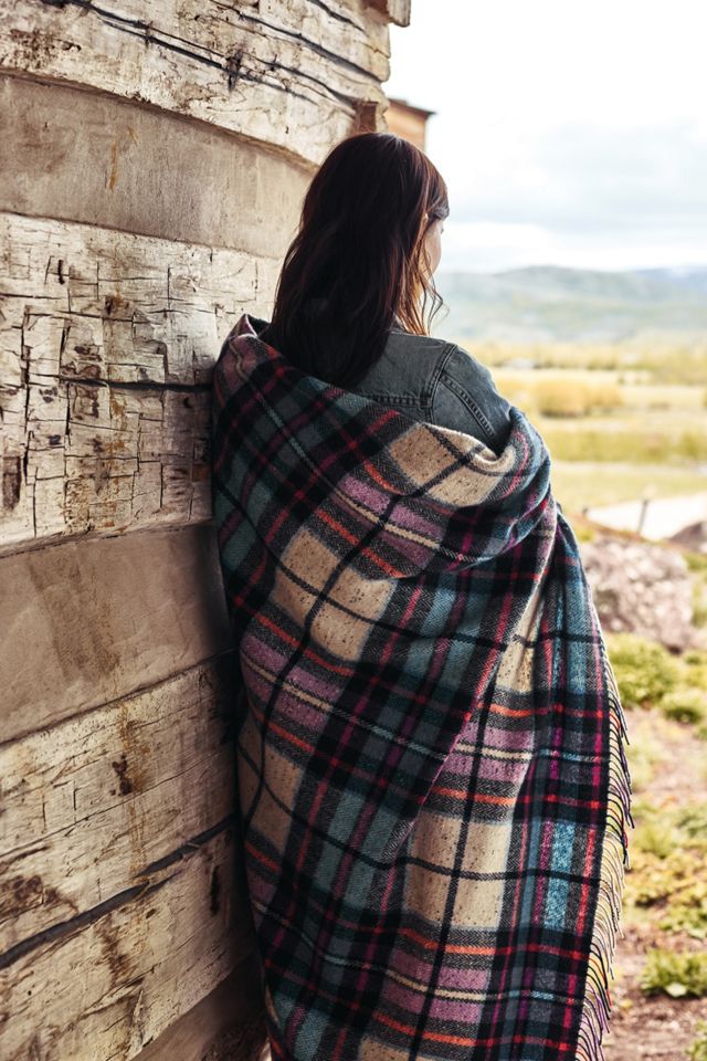 Avoca Plaid Lambswool Throw Blanket #2
