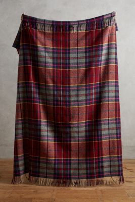 Avoca Plaid Lambswool Throw Blanket