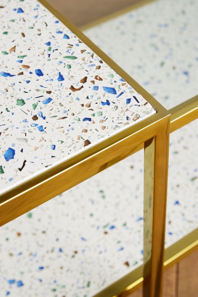 Terrazzo Kaffeetische mit Rahmen #1