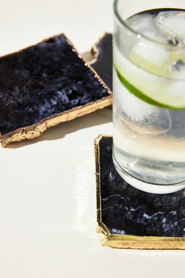 Gilded Agate Coaster #1