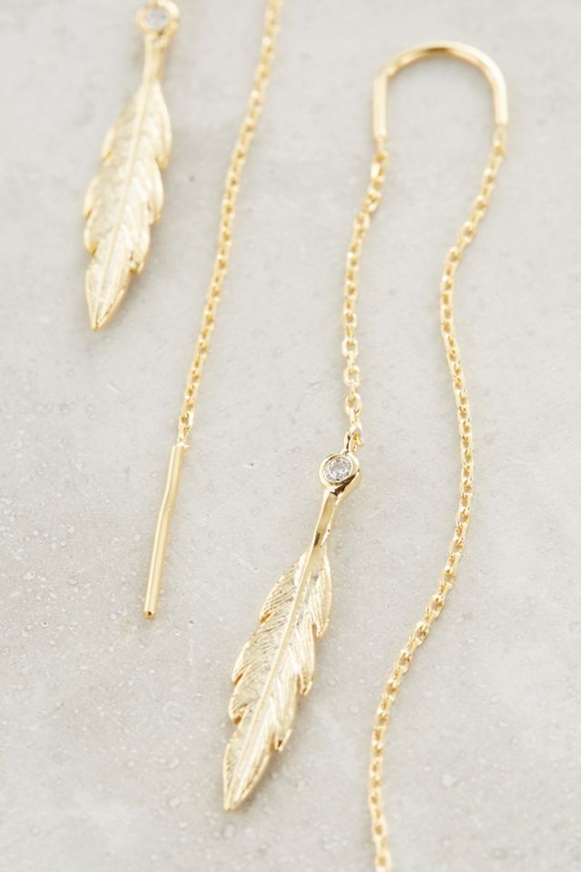Threaded Feather Earrings #1