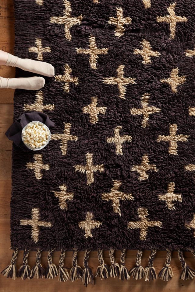 Hand-Woven Moroccan Cross Rug #2
