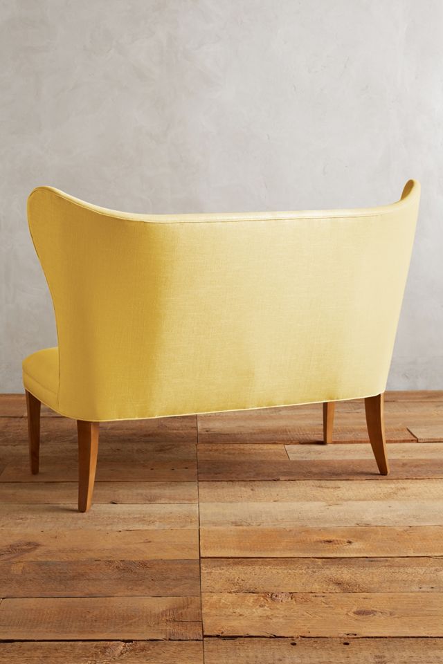 Linen Wingback Bench #1