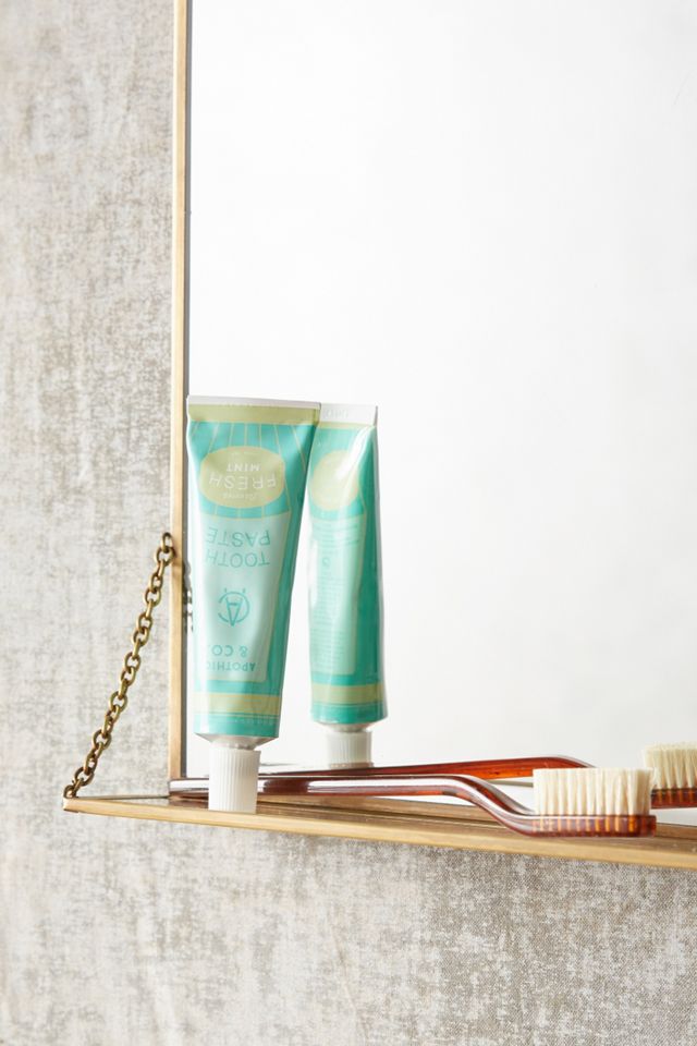 Christiana Brass Shelved Mirror #1