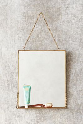 Christiana Brass Shelved Mirror