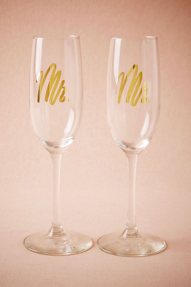 Iridescent Mr & Mrs Toasting Glasses, Hobby Lobby