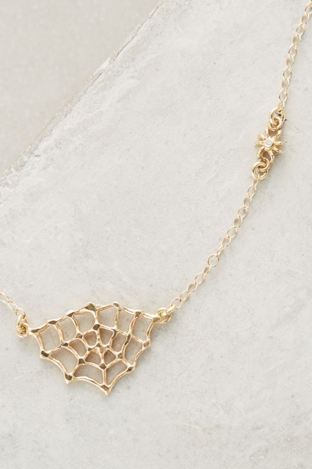 Diamond Web Pendant Necklace #1