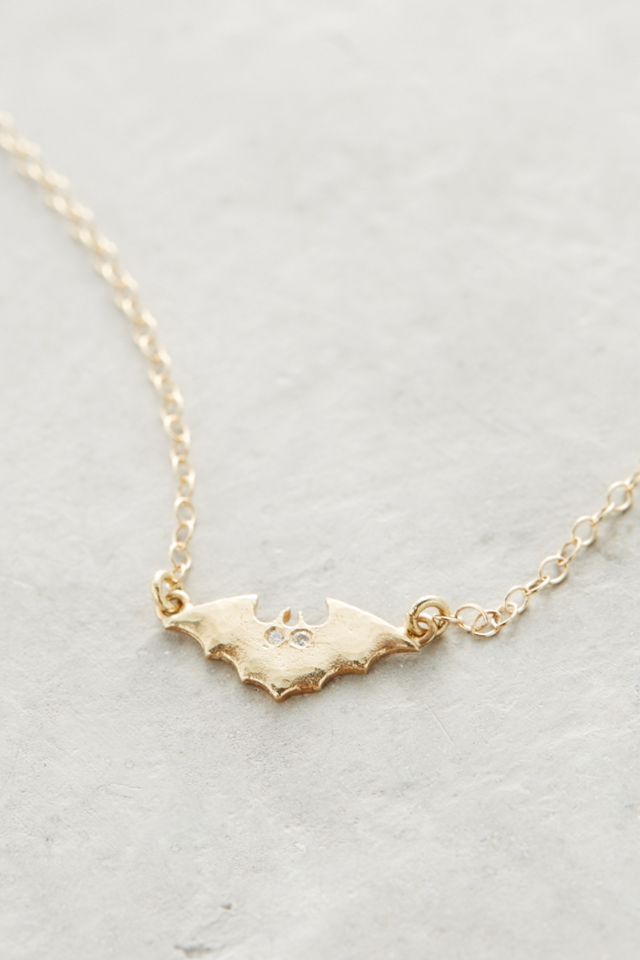 Diamond Bat Pendant Necklace #1
