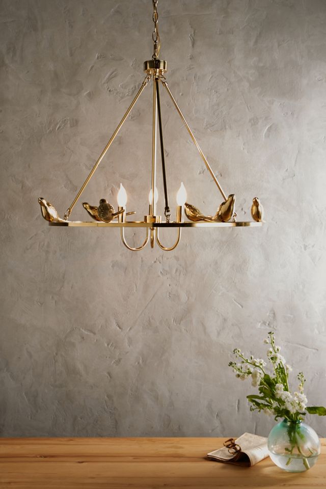 Golden Perch Chandelier #1
