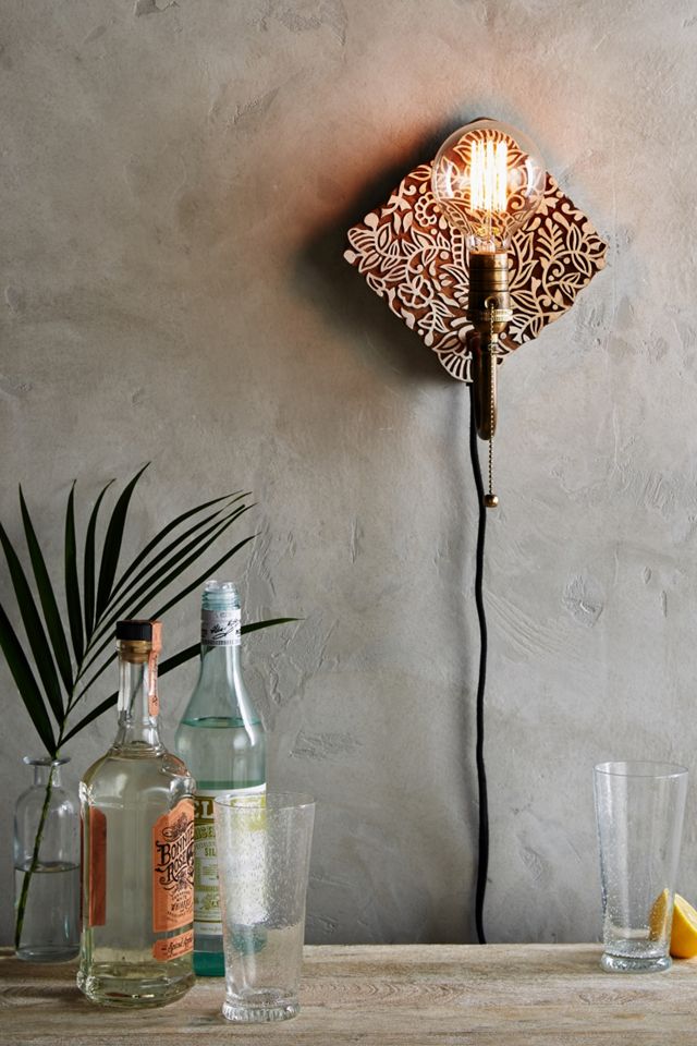 Carved Wood Sconce #1