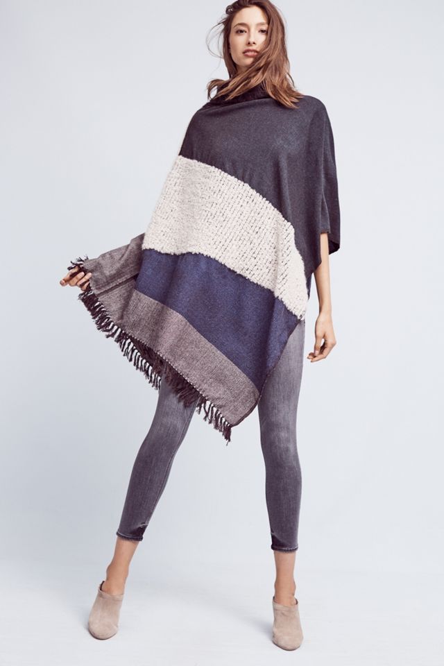Oria Colorblock Poncho #1