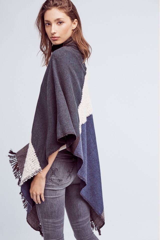 Oria Colorblock Poncho #3