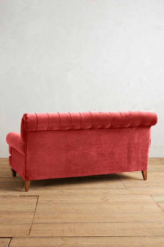 Velvet Fan Pleat Settee #1